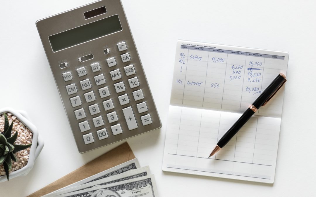 Income - checkbook and calculator